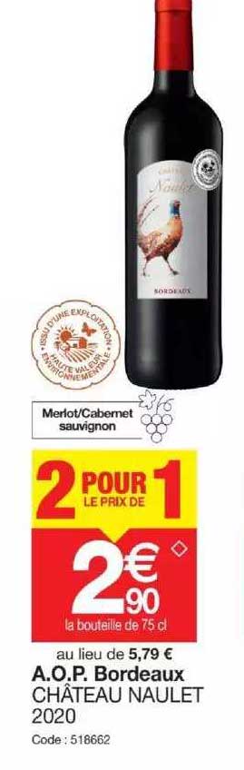 a.o.p. bordeaux château naulet 2020
