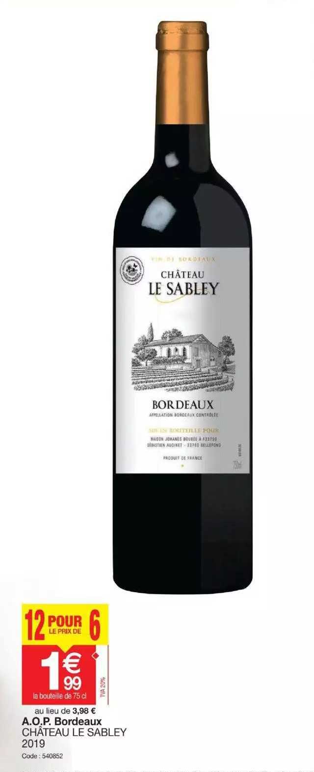 a.o.p. bourdeaux château le sabley 2019