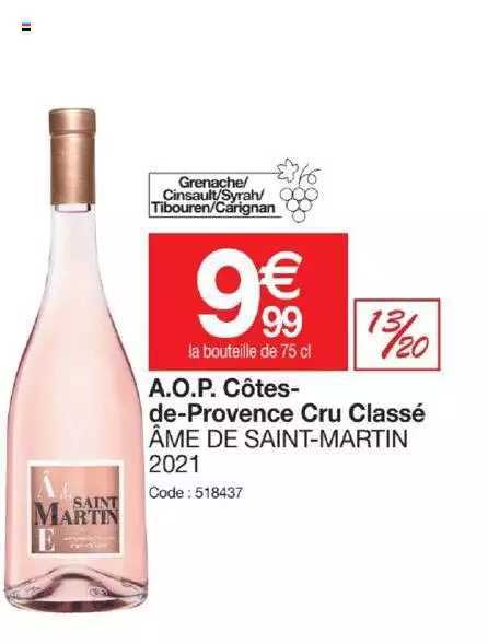 a.o.p. côtes-de-provence cru classé âme de saint-martin 2021