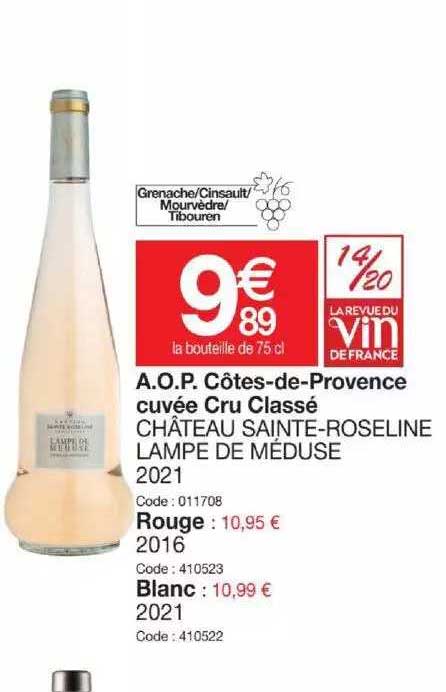 a.o.p. côtes-de-provence cuvée cru classé château sainte-roseline lampe de médusé 2021