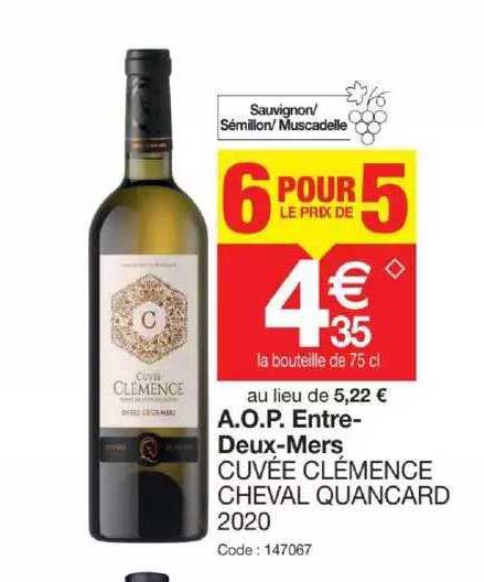 a.o.p. entre-deux-mers cuvée clémence cheval quancard 2020