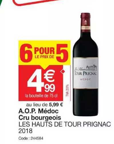 a.o.p. médoc cru bourgeois les hauts de tour prignac 2018