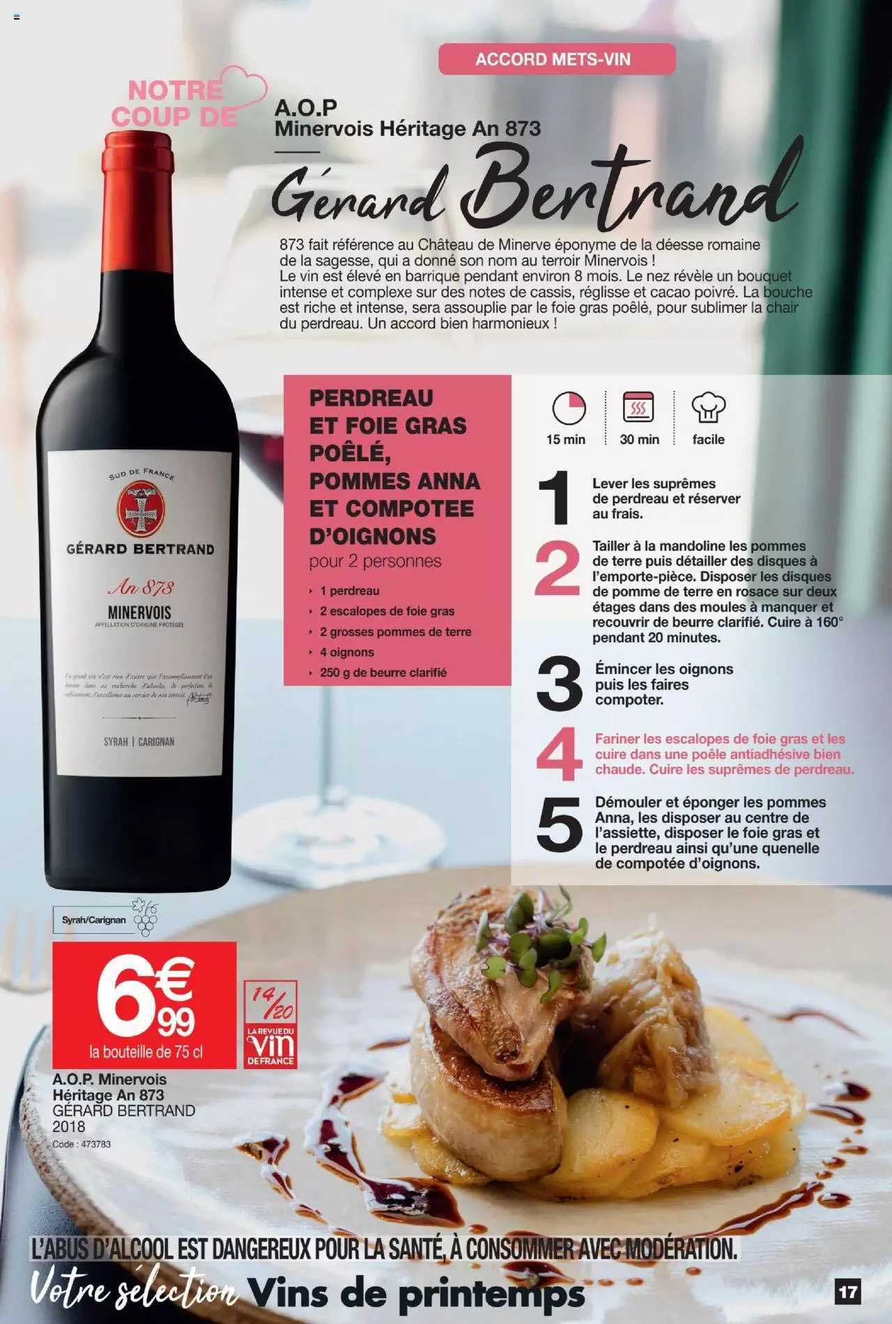 a.o.p. minervois héritage an 873 gérand bertrand 2018