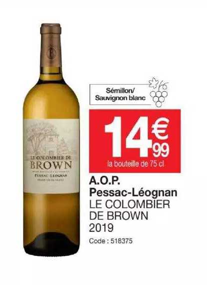 a.o.p. pessac-léognan le colombier de brown 2019