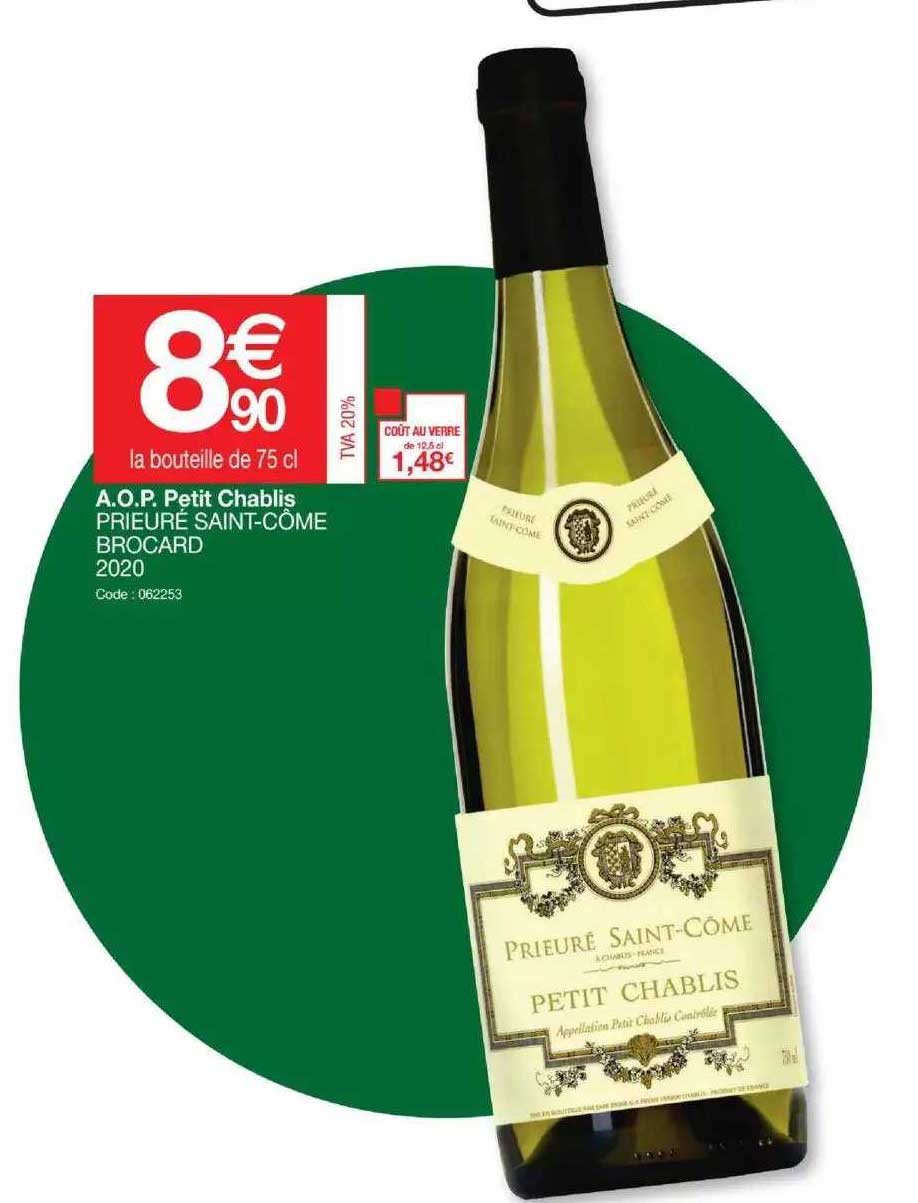 a.o.p. petit chablis prieure saint-côme brocard 2020