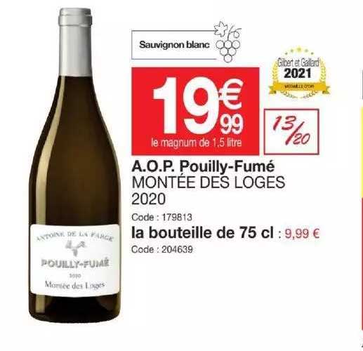 a.o.p. pouilly-fumé montée des loges 2020