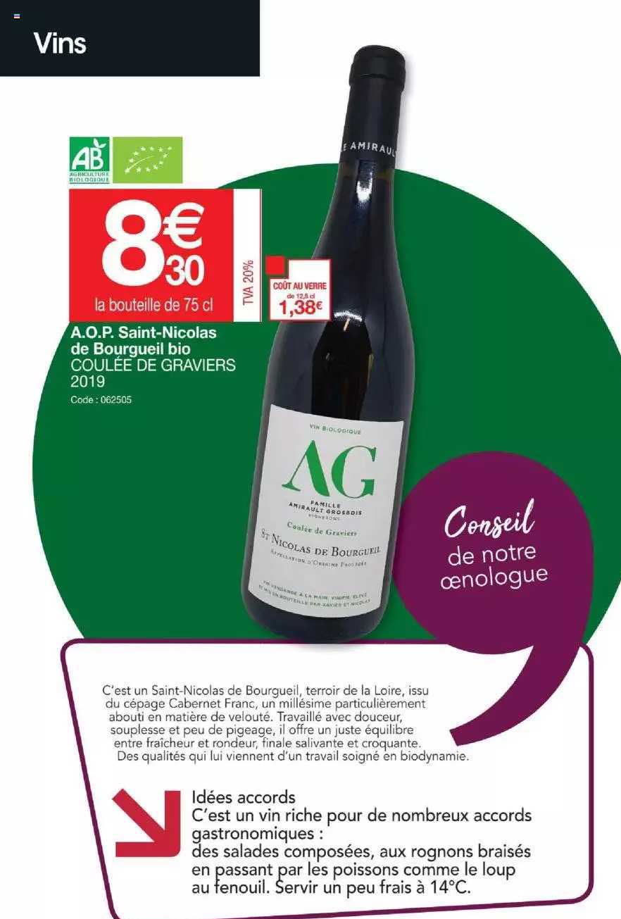 a.o.p. saint-nicolas de bourgueil bio coulée de graviers 2019