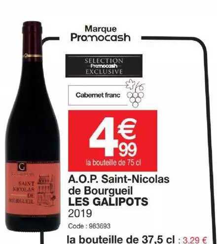 a.o.p. saint-nicolas de bourgueil les galipots 2019