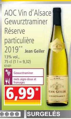 aoc vin d'alsace gewurztraminer réserve particulière 2019 jean geiler
