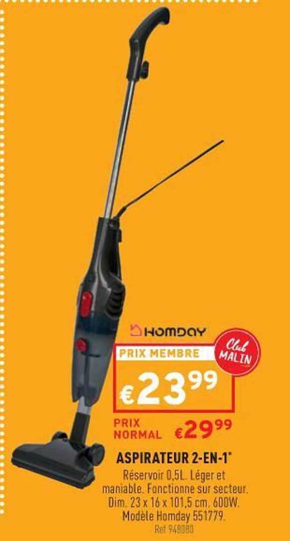 aspirateur 2-en-1 homday