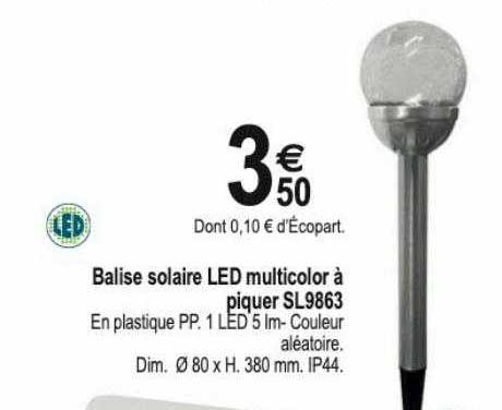 Balise Solaire Led Multicolor à Piquer Sl9863