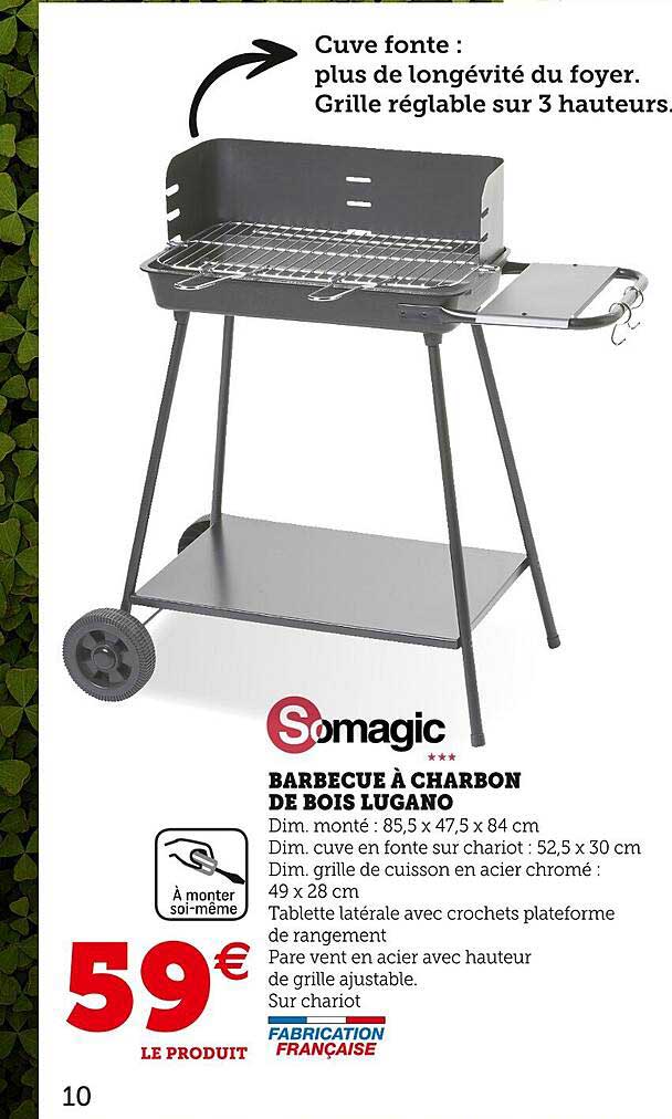 barbecue à charbon de bois lugano somagic