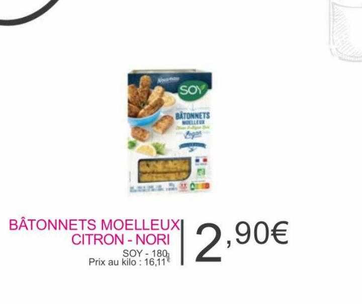 bâtonnets moelleux citron - nori - soy