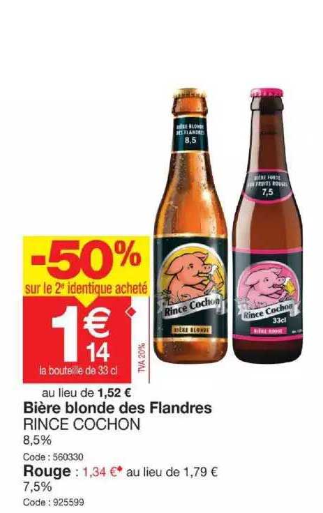 bière blonde des flandres rince cochon