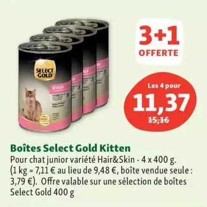 boîtes select gold kitten