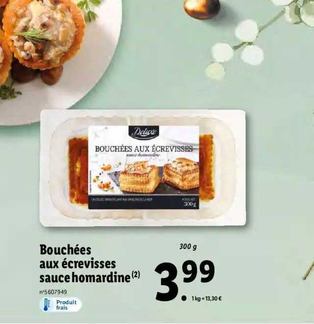 bouchées aux écrevisses sauce homardine deluxe