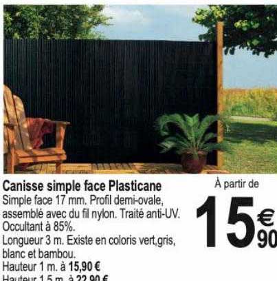 canisse simple face plasticane
