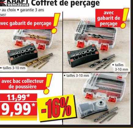 coffret de perçage kraft werkzeuge