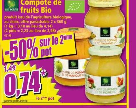 compote de fruits bio bio sonne