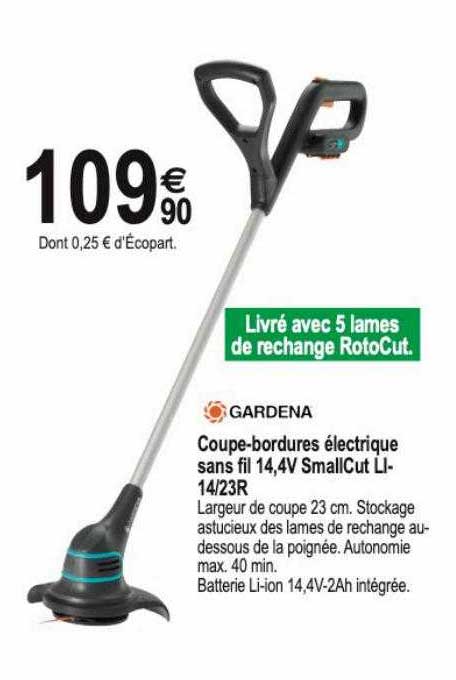 coupe-bordures électrique sans fil 14,4v smallCut li-14-23r gardena