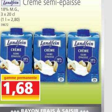 crème semi-épaisse landfein