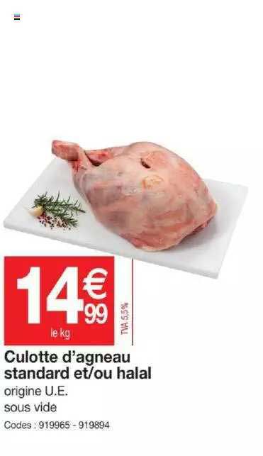 Culotte D'agneau Standard Et-ou Halal