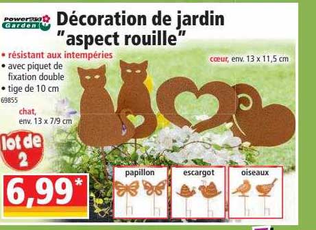 décoration de jardin "aspect rouille" powertec garden