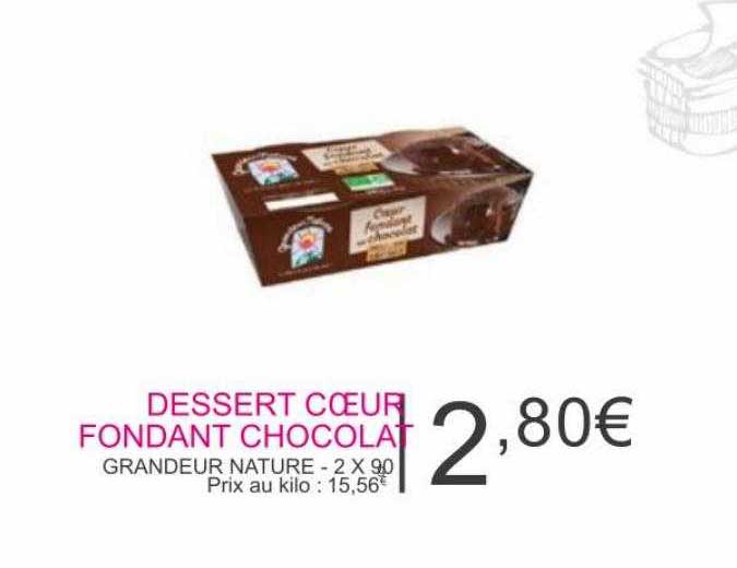 dessert cœur fondant chocolat - grandeur nature