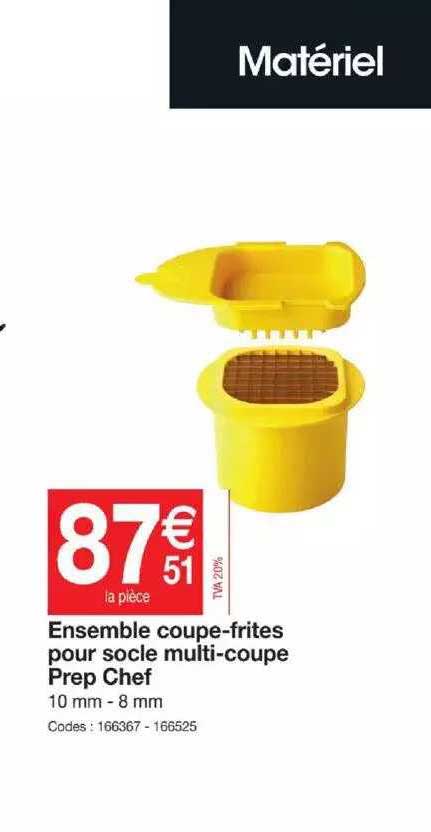 ensemble coupe-frites pour socle multi-coupe prep chef