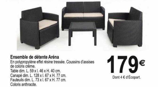 ensemble de détente aréna