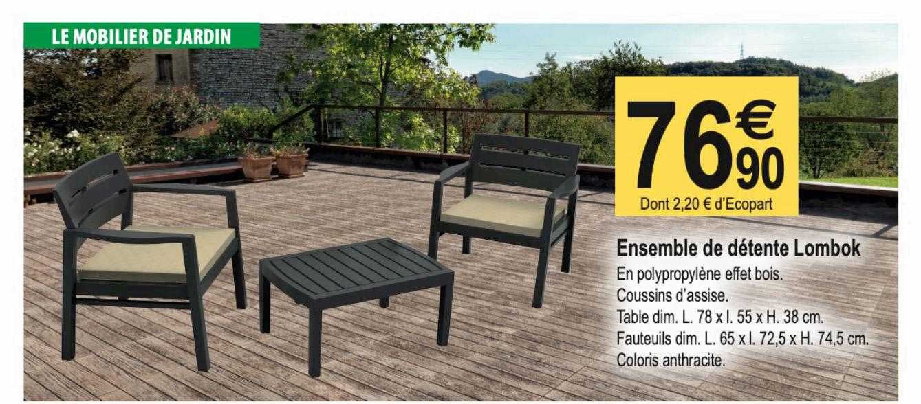 ensemble de détente lombok