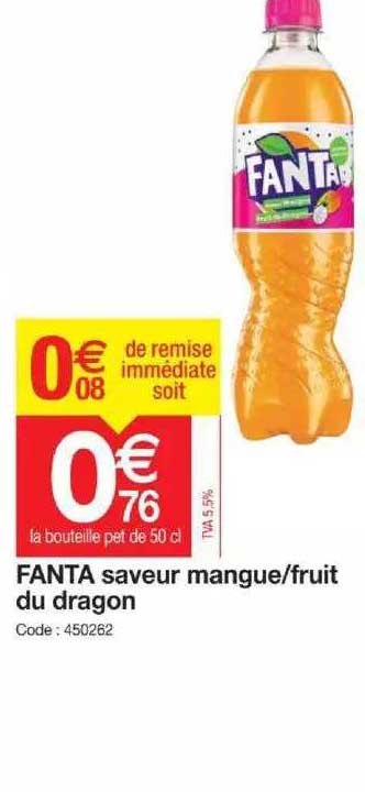 Fanta Saveur Mangue-fruit Du Dragon