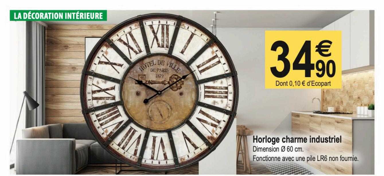 horloge charme industriel