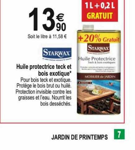 huile protectrice teck et bois exotique starwax