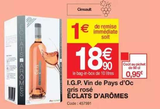 i.g.p. vin de pays d'oc gris rosé éclats d'arômes