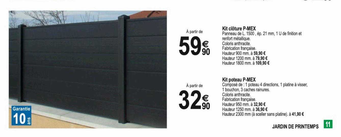 kit clôture p-mex, kit poteau p-mex