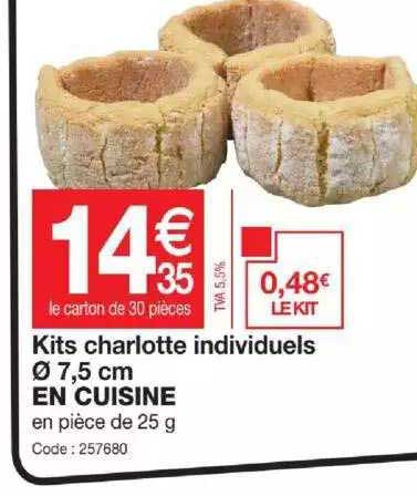 kits charlotte individuels ø 7,5 cm en cuisine