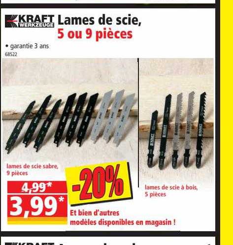 lames de scie, 5 ou 9 pièces kraft werkzeuge