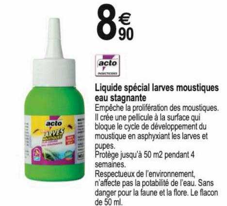 Liquide Spécial Larves Moustiques Eau Stagnante