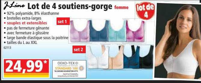lot de 4 soutien-gorge femme j-Line