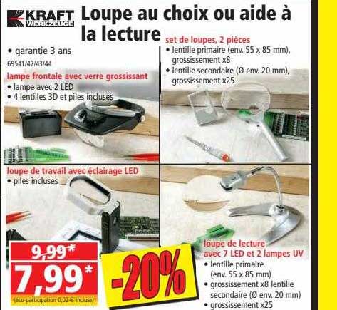 loupe au choix ou aide à la lecture kraft werkzeuge