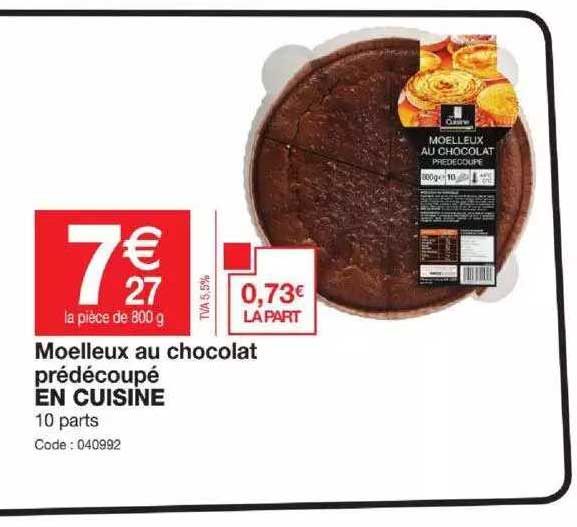 Moelleux Au Chocolat Prédécoupé En Cuisine