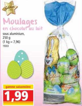 moulages en chocolat au lait