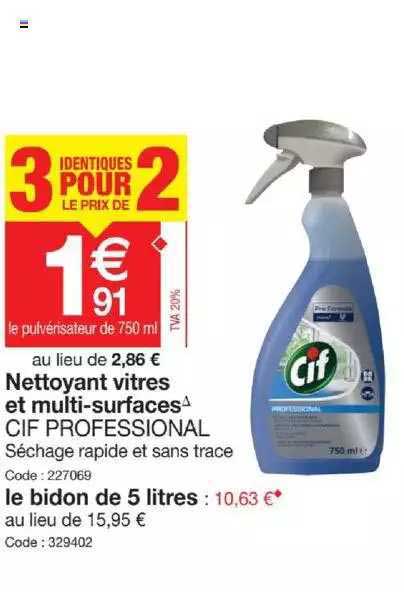 Nettoyant Vitres Et Multi-surfaces Cif Professional