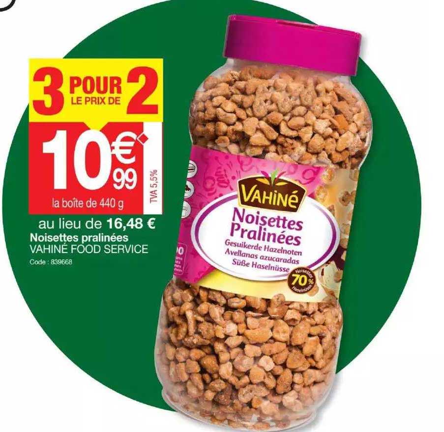 noisettes pralinées vahiné food service