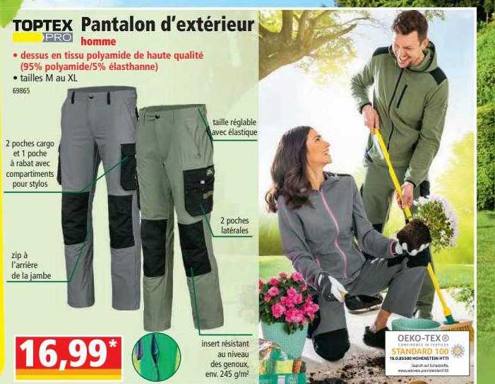 pantalon d'extérieur toptex pro