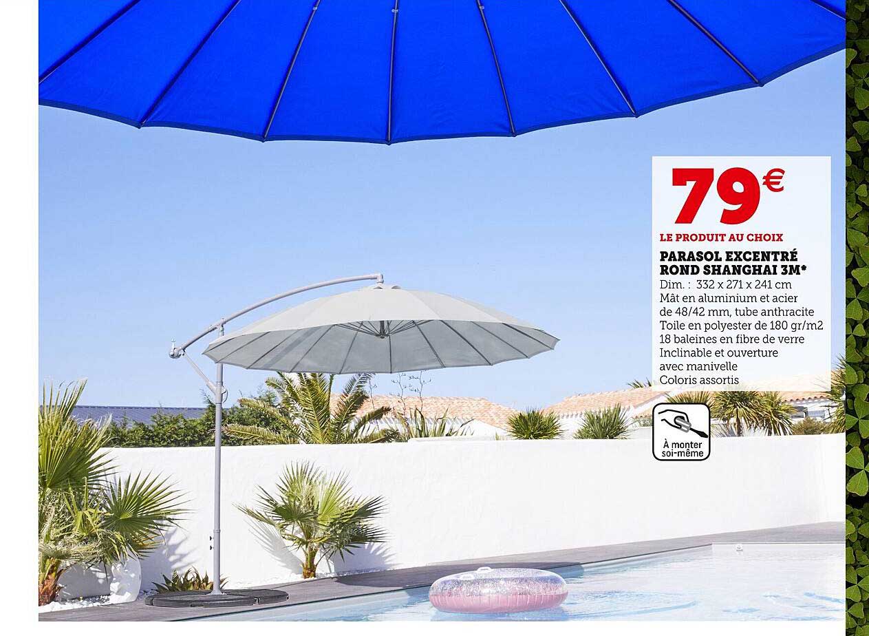 parasol excentré rond shanghaï 3m