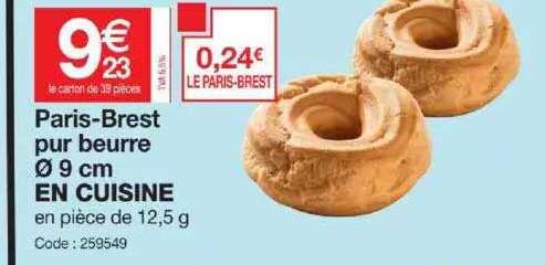 paris-brest pur beurre ø 9 cm en cuisine