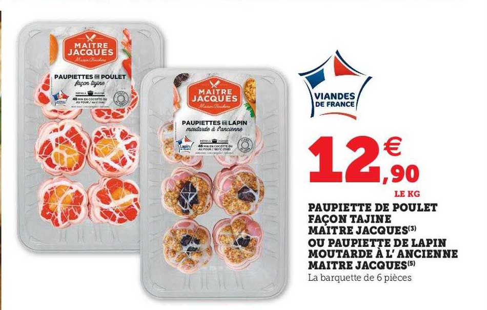 paupiette de poulet façon tajine maître jacques ou paupiette de lapin moutarde à l'ancienne maître jacques