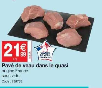 pavé de veau dans le quasi